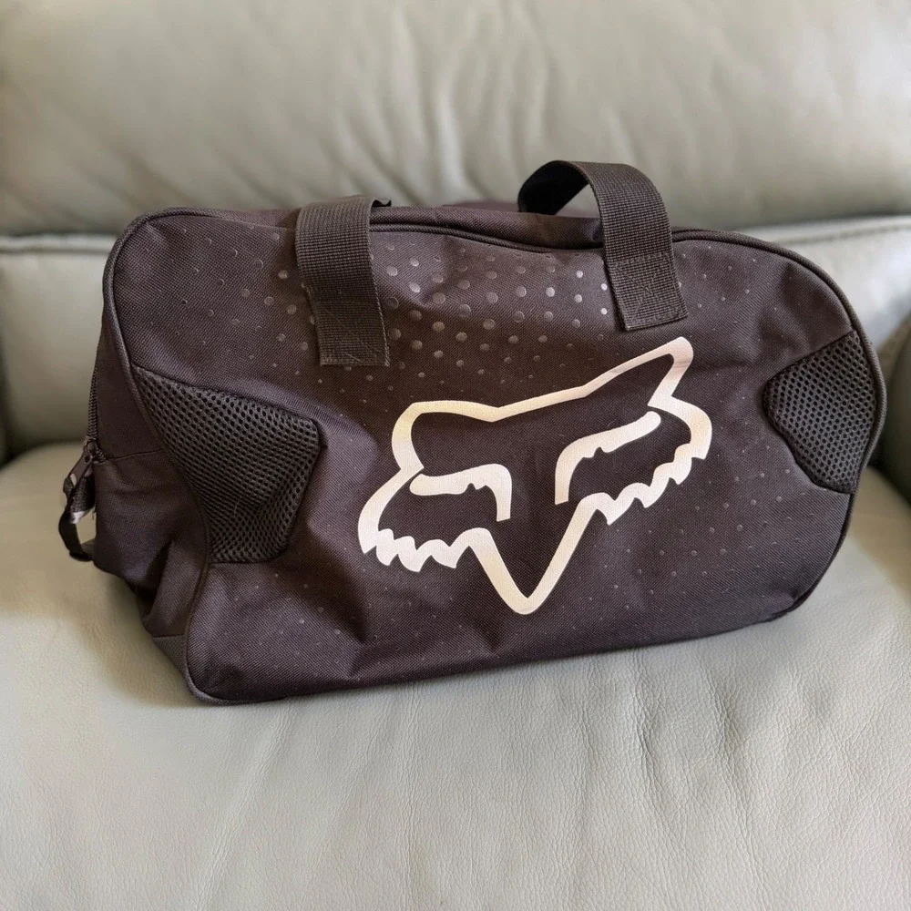 Fox Racing Black Motocross Helmet Gear Bag Ventilated Large Logo Duffel